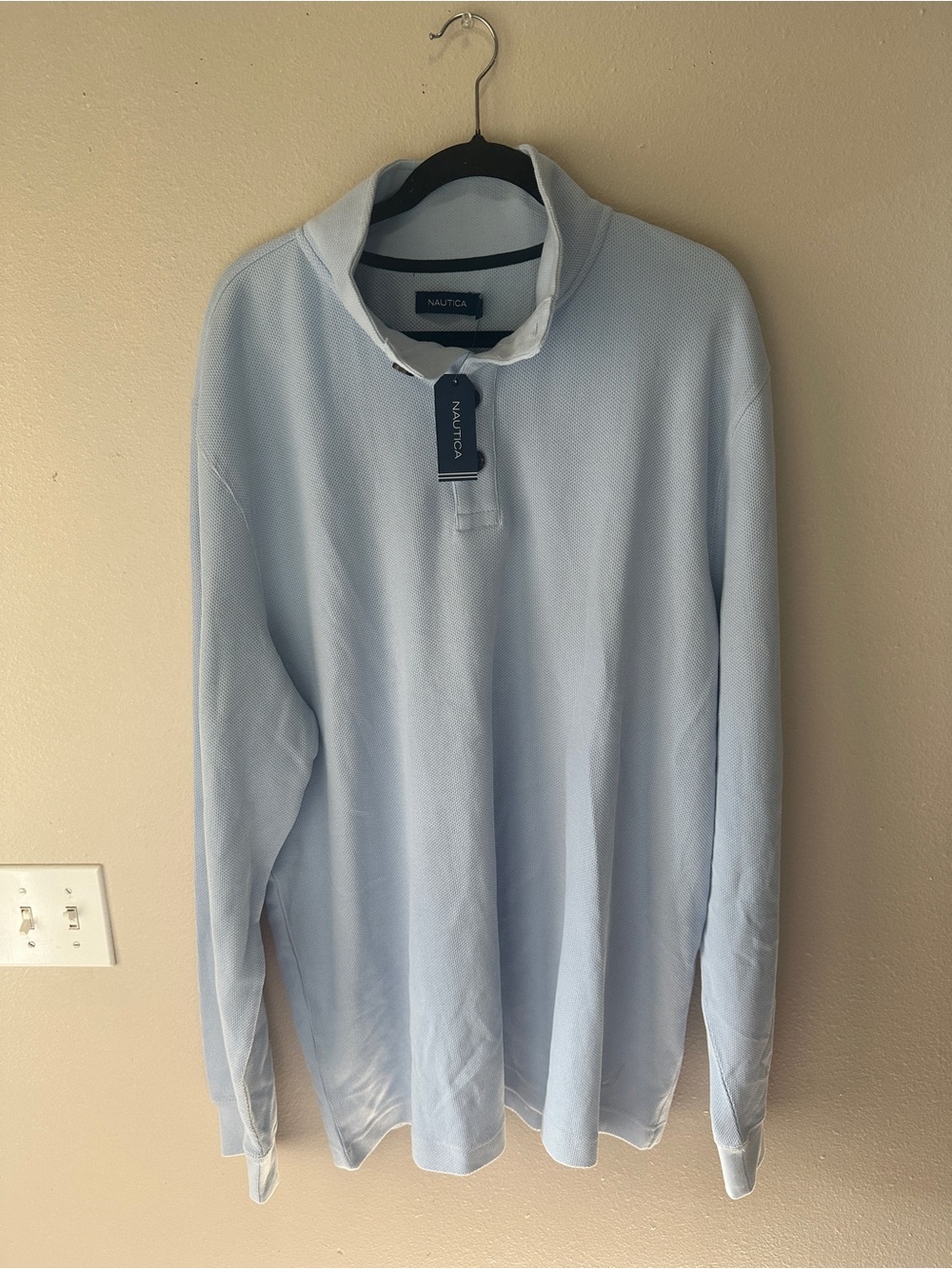 Nautica Men's Pale Blue Half-Zip Pullover Sweater